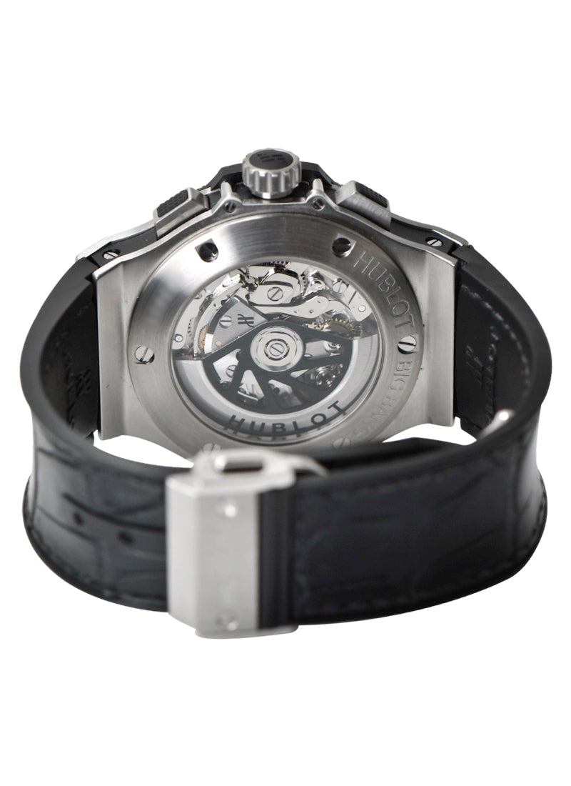 Hublot Big Bang Chronograph Evolution in Stainless Steel  on Black Rubber Strap with Black Dial