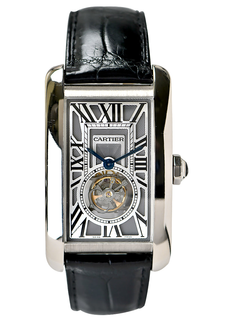 Cartier Black Leather Strap with Gray "Skeletonized" Dial