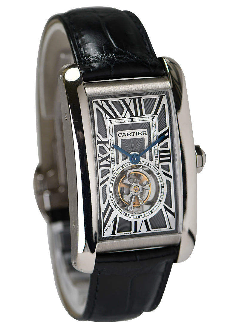 Cartier Black Leather Strap with Gray "Skeletonized" Dial