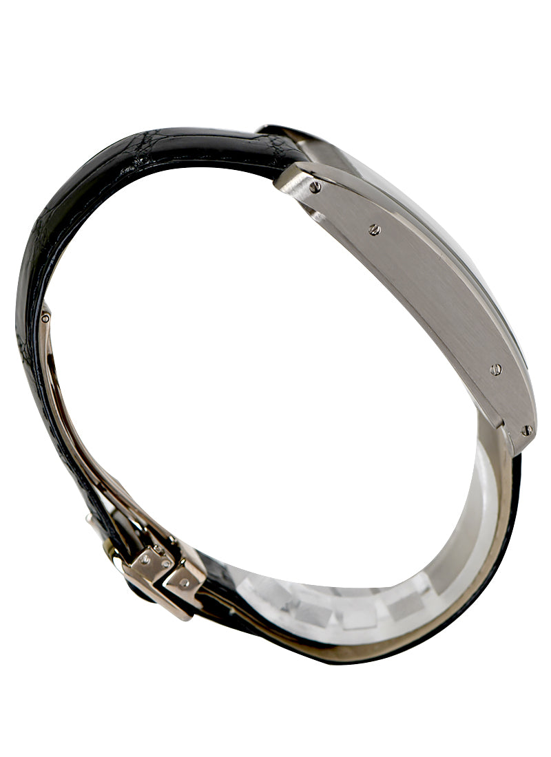 Cartier Black Leather Strap with Gray "Skeletonized" Dial