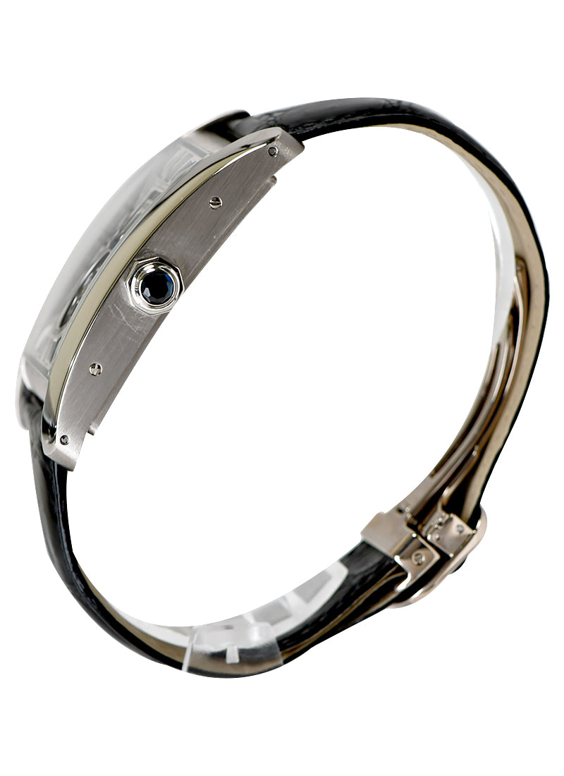 Cartier Black Leather Strap with Gray "Skeletonized" Dial