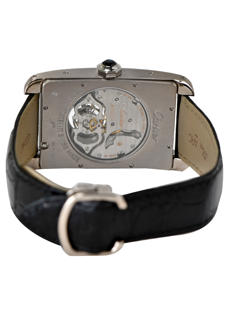 Cartier Black Leather Strap with Gray "Skeletonized" Dial