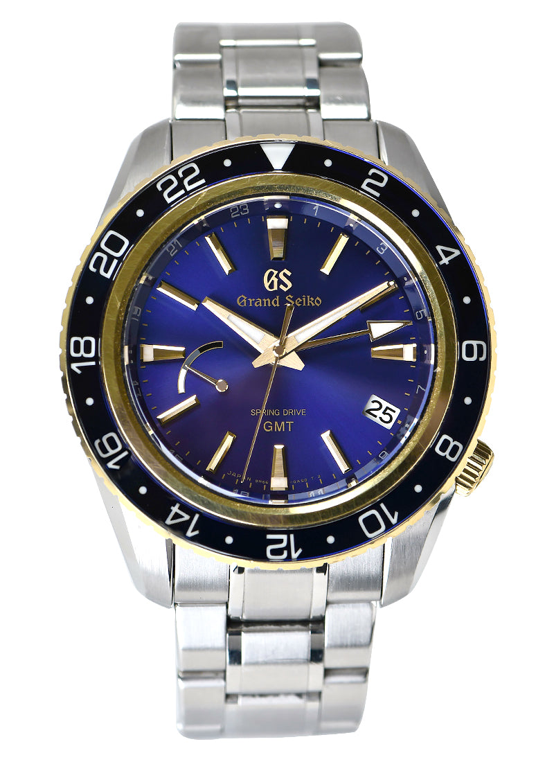 Spring Drive Sports GMT 44mm in Steel and Yellow Gold  on Steel Bracelet with Blue Dial