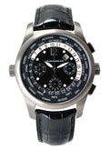 Girard Perregaux World Time Chronograph in Titanium  on Black Leather Strap with Black Dial